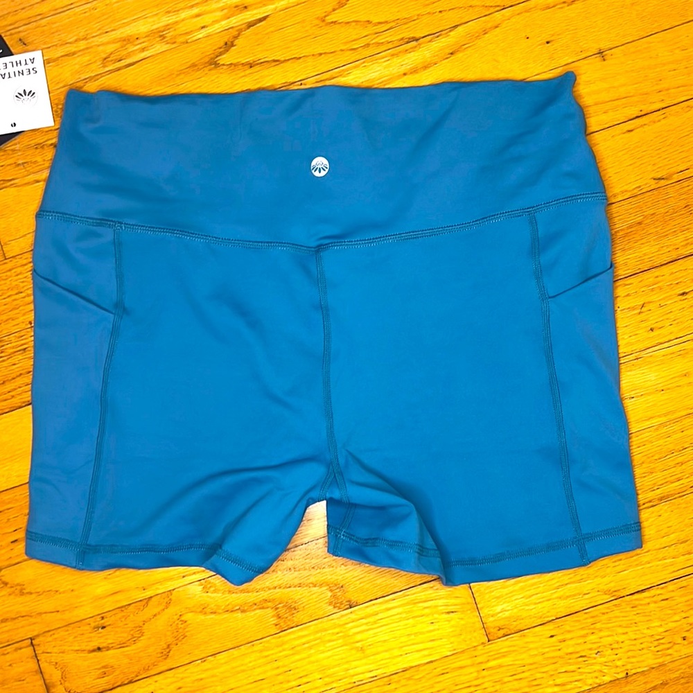 Senita Athletics 3.75” LUX High Waisted Rios Shorts, Size XL, NWOT, Surf Color